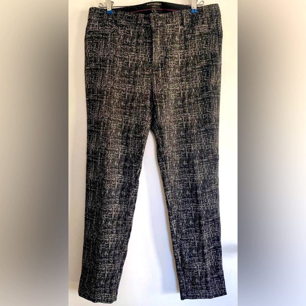 Banana Republic Sloan Fit Dress Pants Trousers Womens 6 Black Grey Business Work